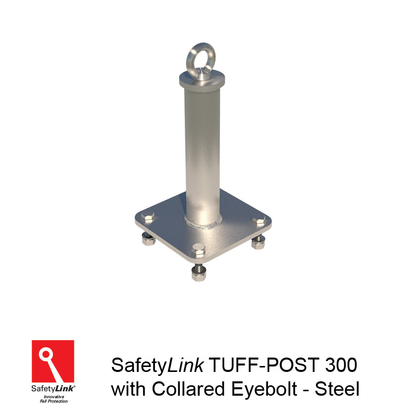 SAFETYLINK Tuff Post 300 Mounted Into Steel With Collared Eyebolt