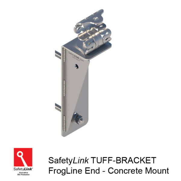 SafetyLink End Tuff Bracket Mounted Into Concrete